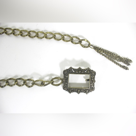 Chunky Gold Metal Chain Belt Solid Brass Eighties - Picture 2 of 8